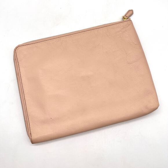 MARK AND GRAHAM Commute Clutch Blush Pink Leather Travel Business Accessory - Picture 4 of 16